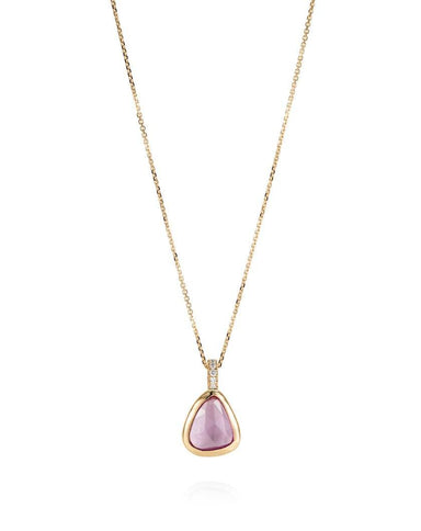 Pink Sapphire And Diamond Pendant Necklace